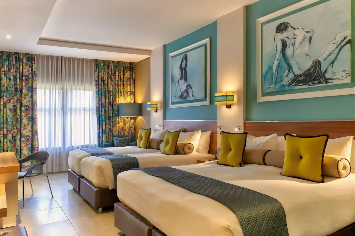 Hotel room at the Peermont Metcourt at Emperors Palace in Johannesburg.