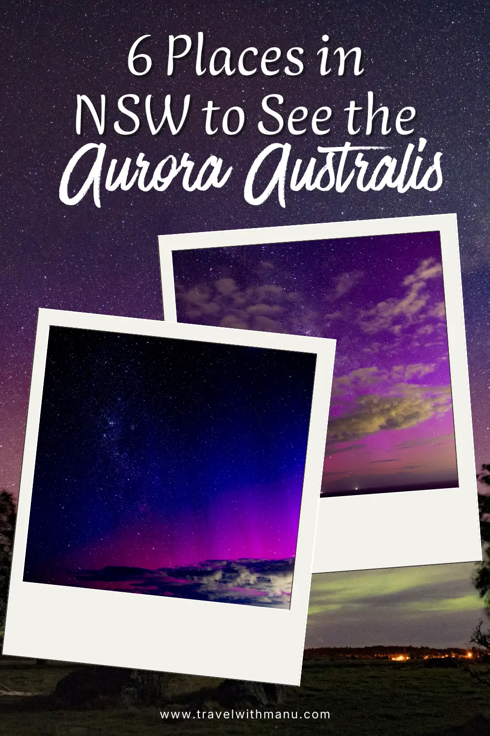 Pinterest cover featuring the Aurora Australis over New South Wales.
