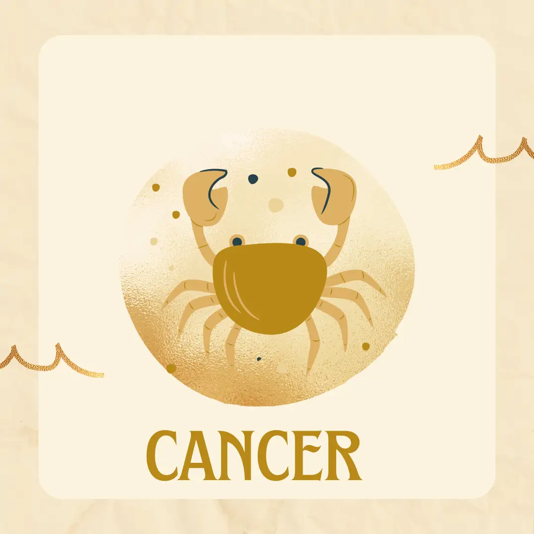 Cancer travel personality zodiac illustration.