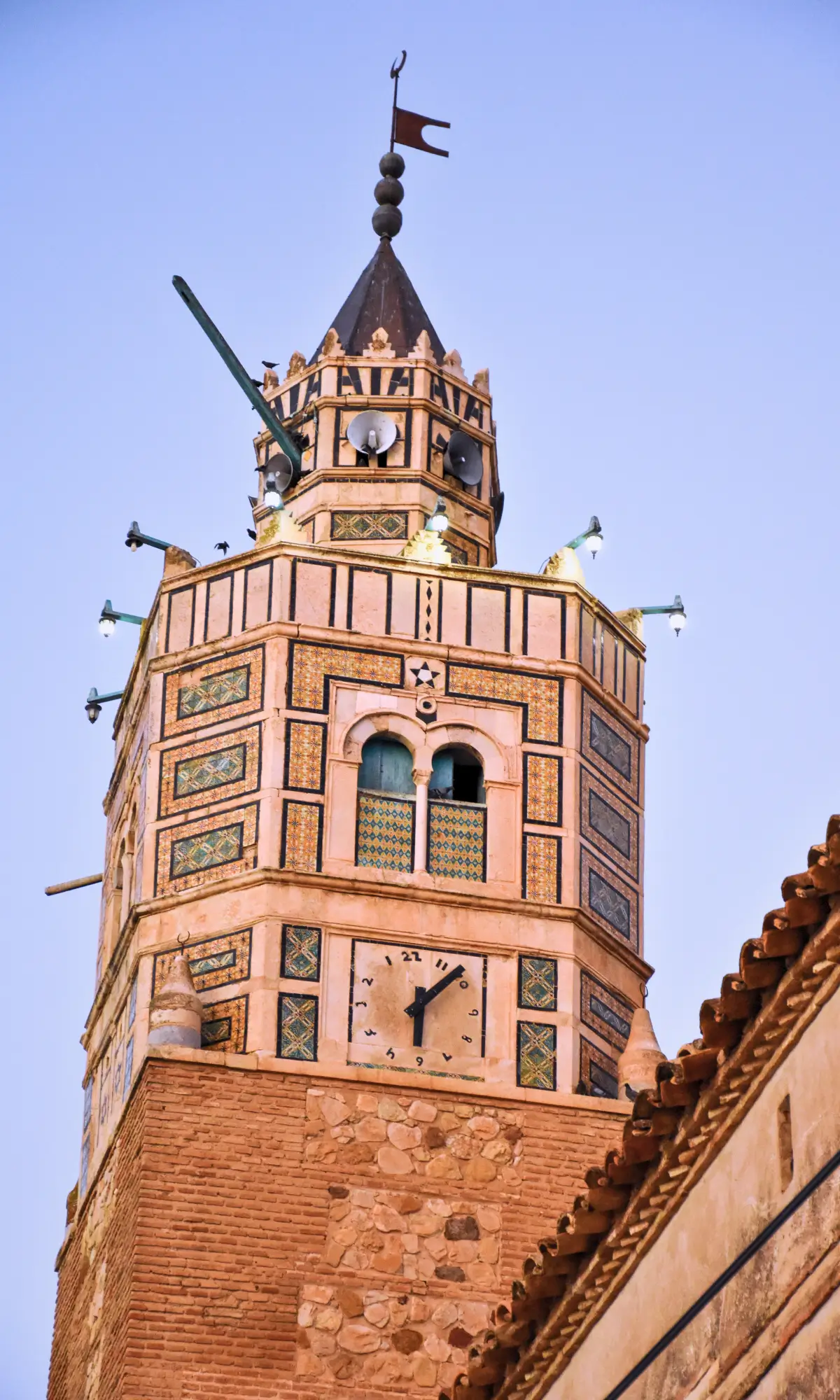 Minaret of the Great Mosque of Kairouan in Tunisia.