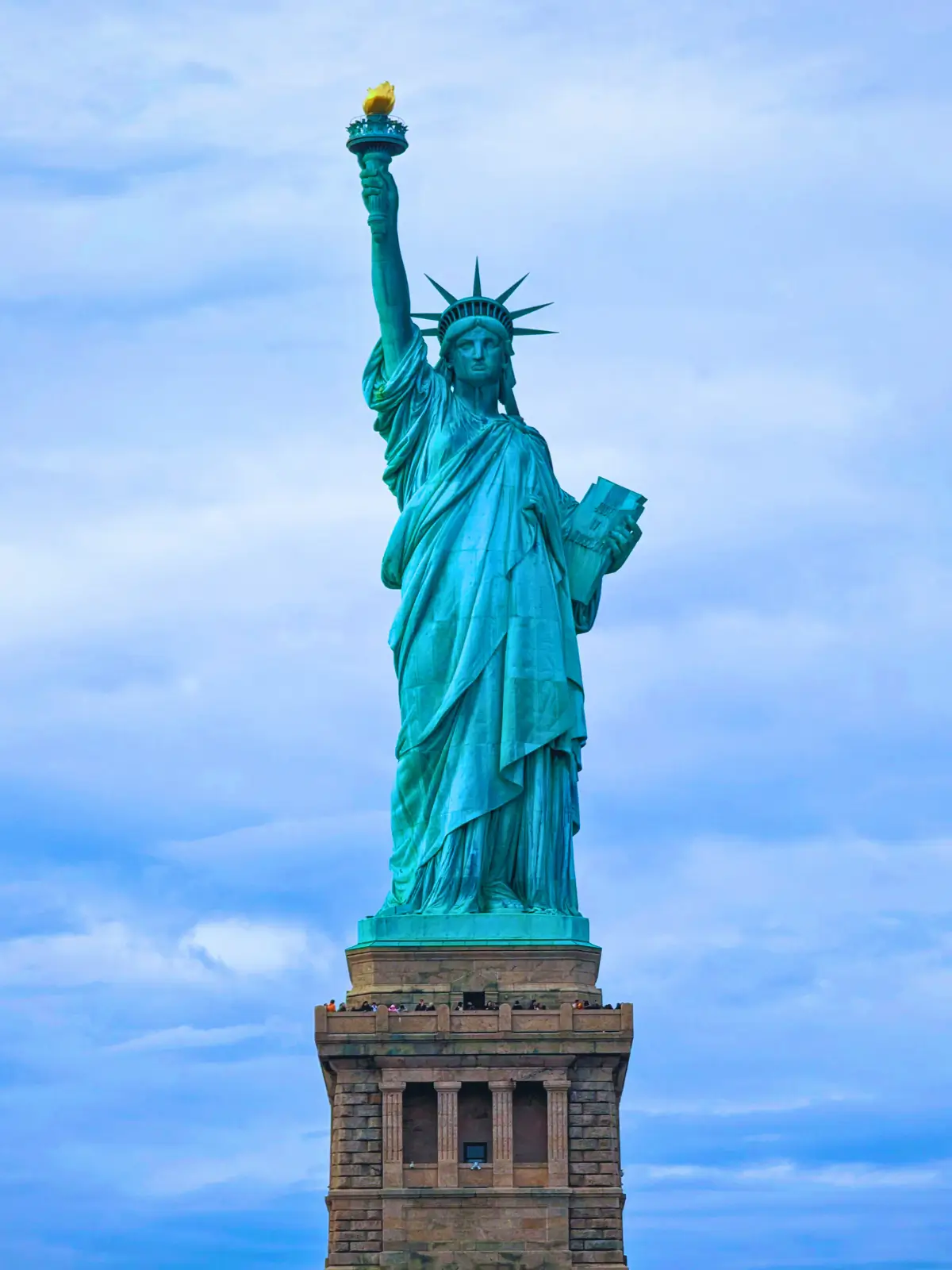 Statue of Liberty on Liberty Island in New York Harbour, United States.