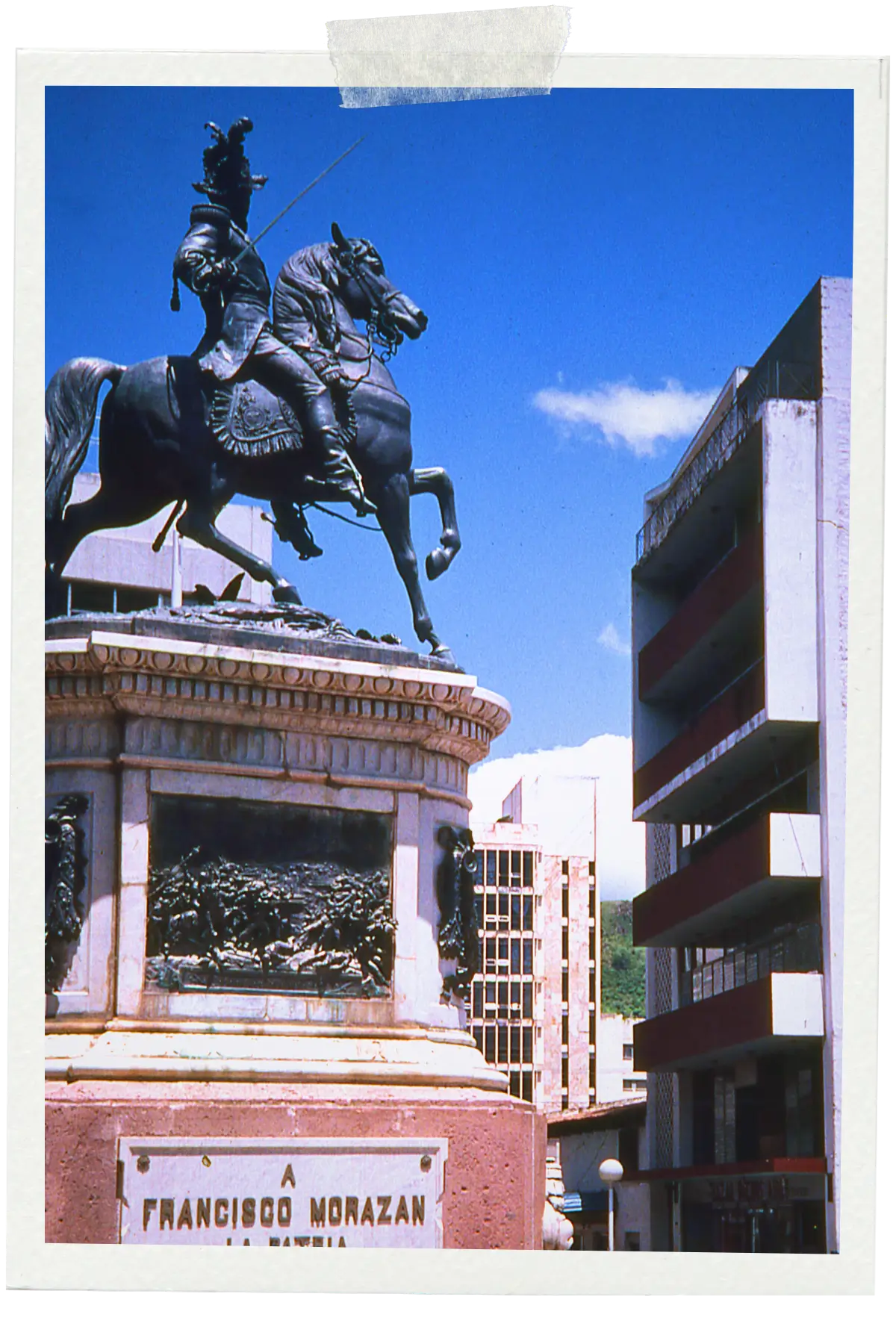 Equestrian statue of Francisco Morazán in central Tegucigalpa, Honduras.