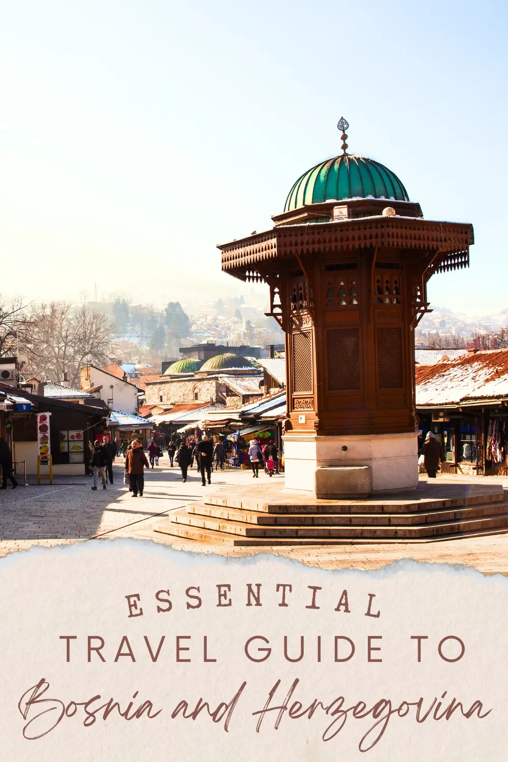 Sebilj fountain in Baščaršija, Sarajevo’s historic old town market in Bosnia and Herzegovina.