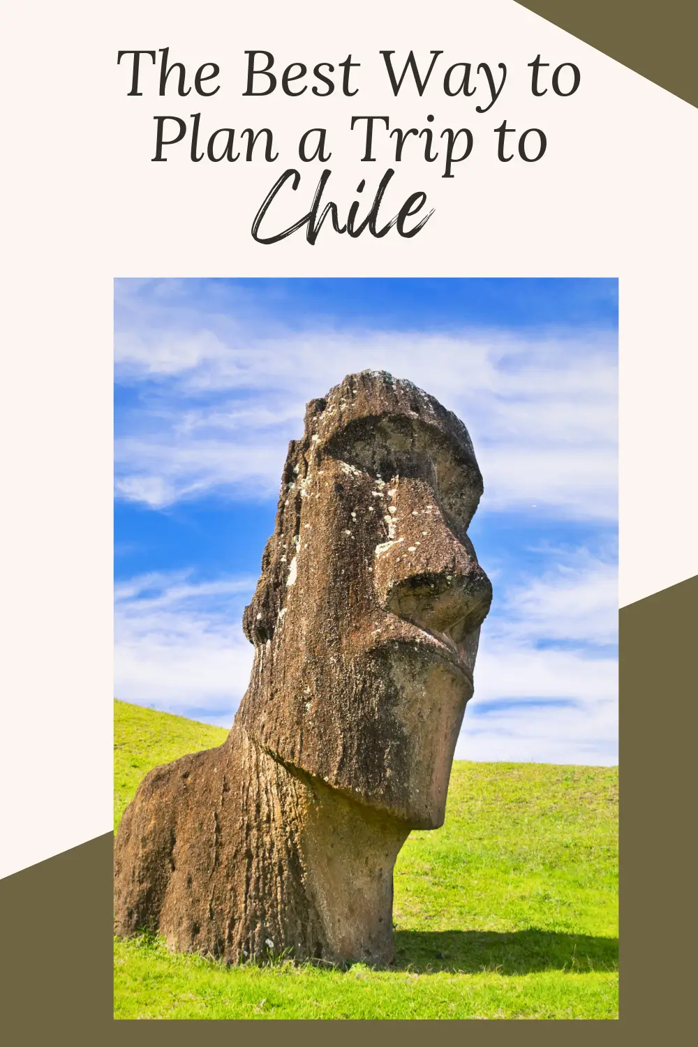 Moai statue on Easter Island used in a Chile travel guide.