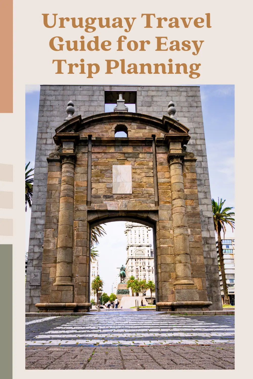 Montevideo Citadel Gateway (Puerta de la Ciudadela) historic stone arch entrance in Montevideo, Uruguay.