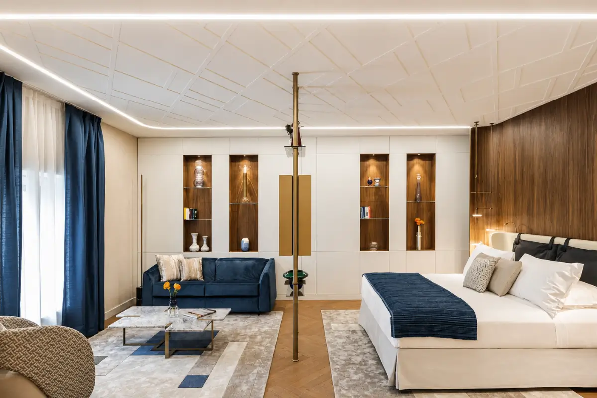 Luxury suite interior at Casa Baglioni Milan in the Brera district.