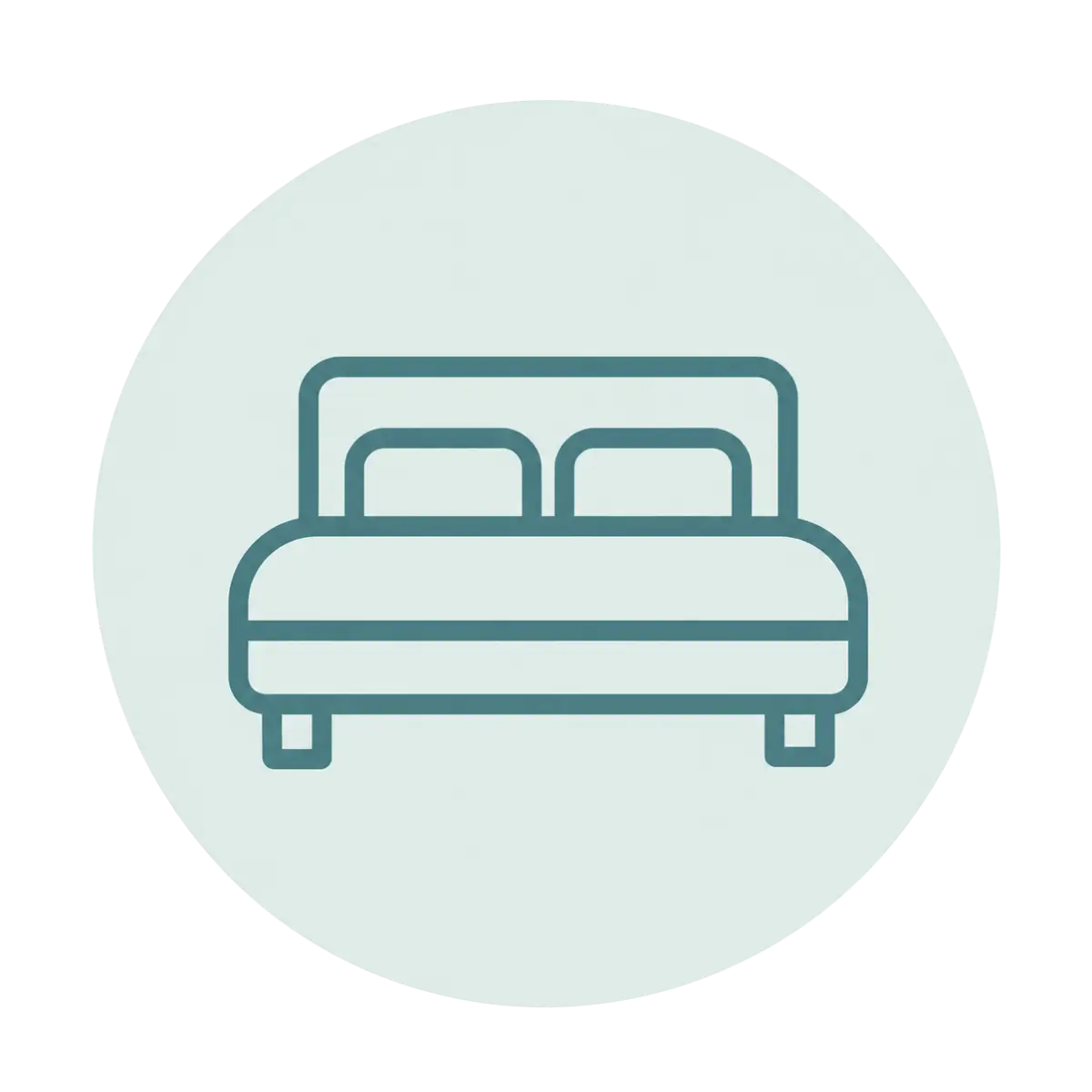 Bed line icon for Accommodation travel tips.