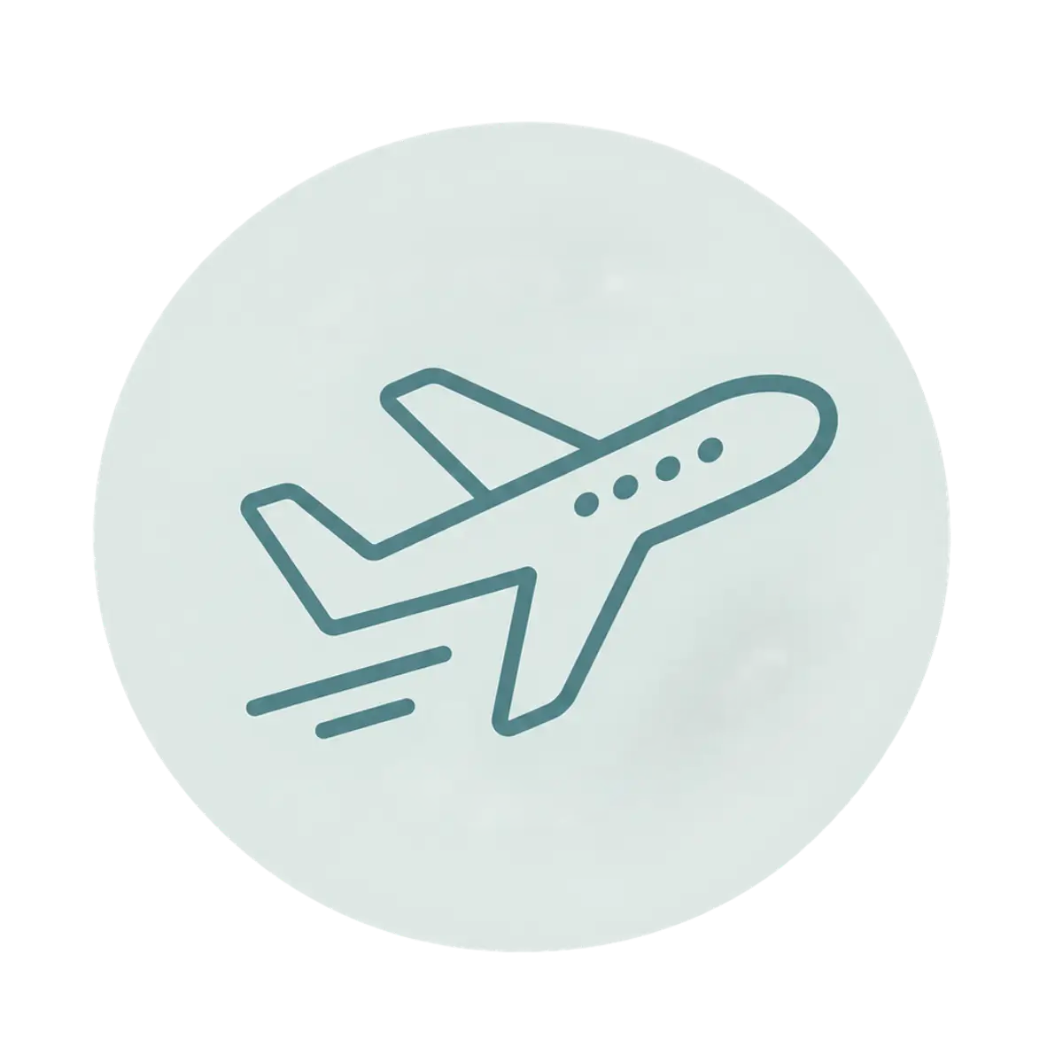 Airplane line icon for Flights travel tips.