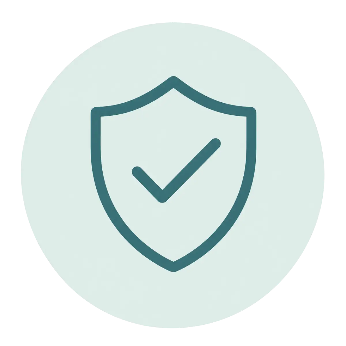 Shield with check mark icon for travel insurance.